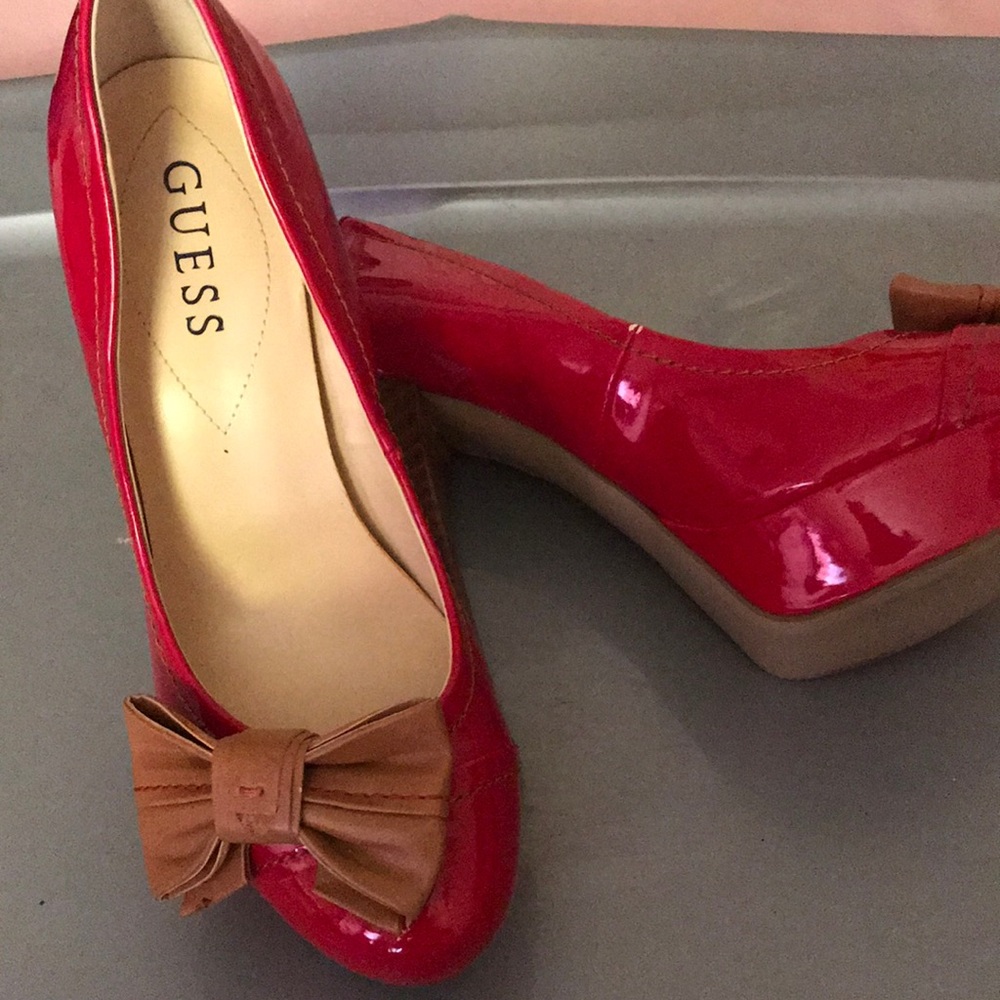 Guess red heel